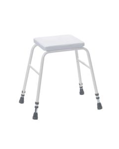 Perching Stool with Padded Seat White